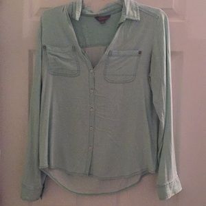 Soft washed mint button down